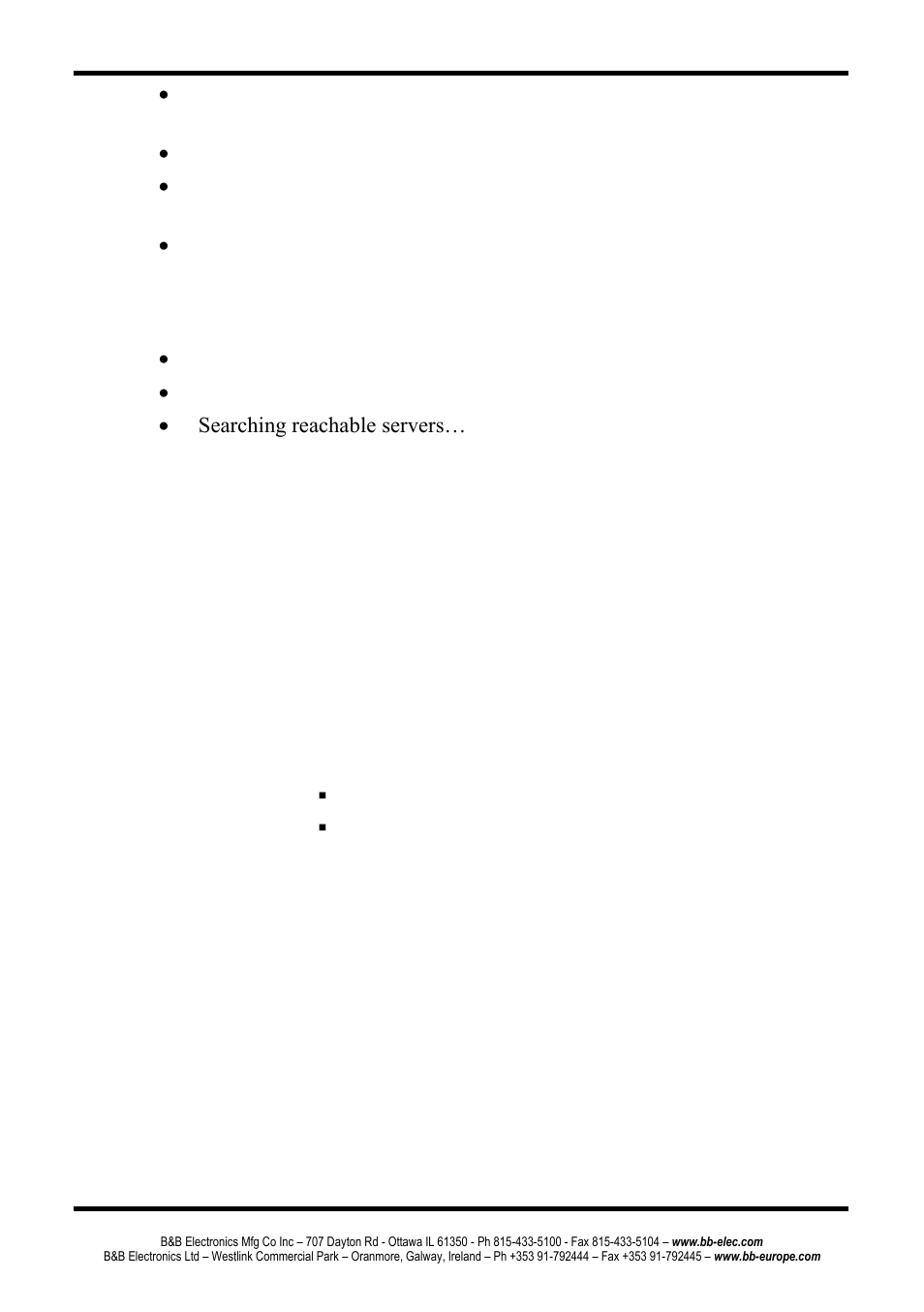 Status bar, Earch for, Ervers | Search for servers | B&B Electronics ESR904 - Manual User Manual | Page 38 / 89