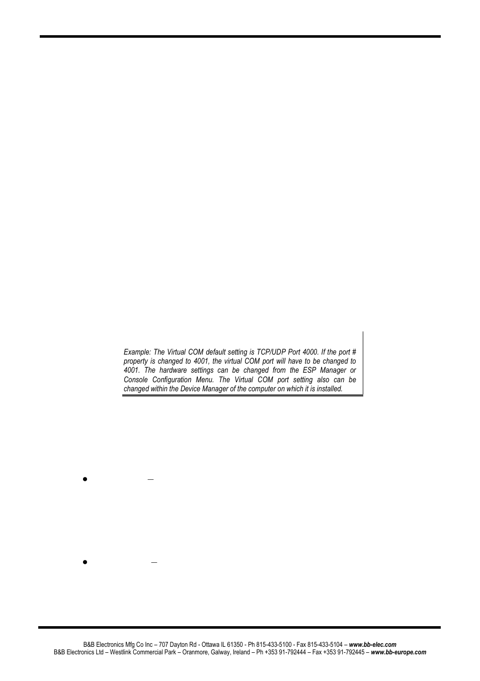 Force transmit, Port status, Tcp/udp port | Serial port mode | B&B Electronics ESR904 - Manual User Manual | Page 47 / 89