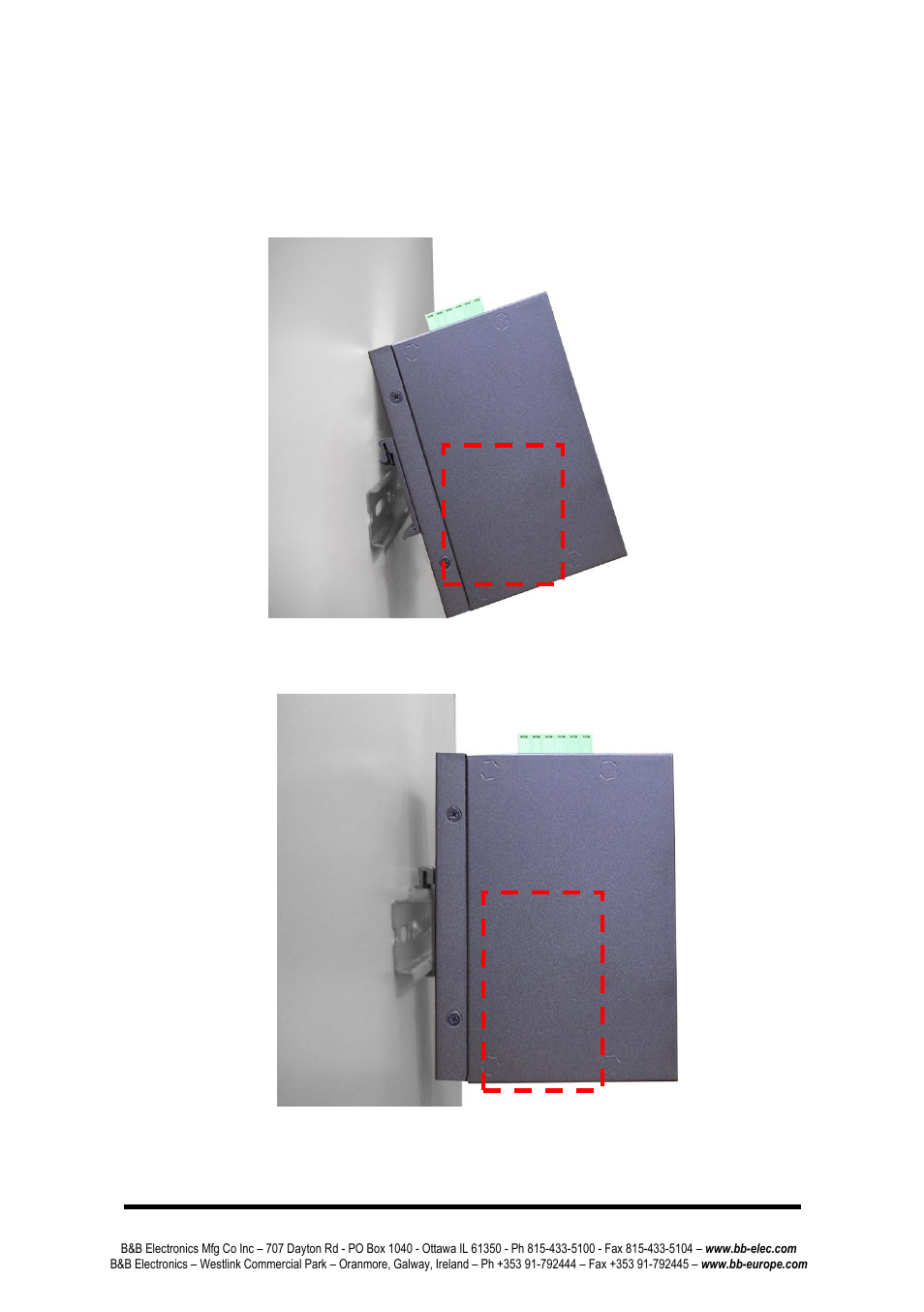 Hanging the industrial switch | B&B Electronics EIR408-T - Manual User Manual | Page 14 / 19