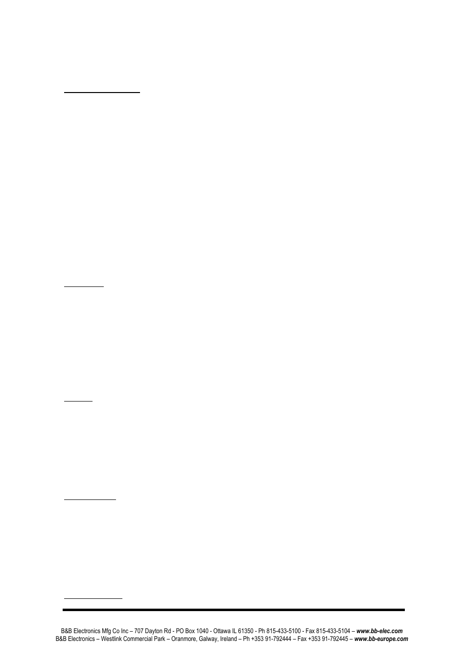 Technical specifications | B&B Electronics EIR408-T - Manual User Manual | Page 18 / 19