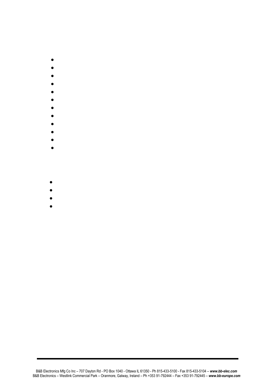 Features, Package check list | B&B Electronics EIR408-T - Manual User Manual | Page 6 / 19