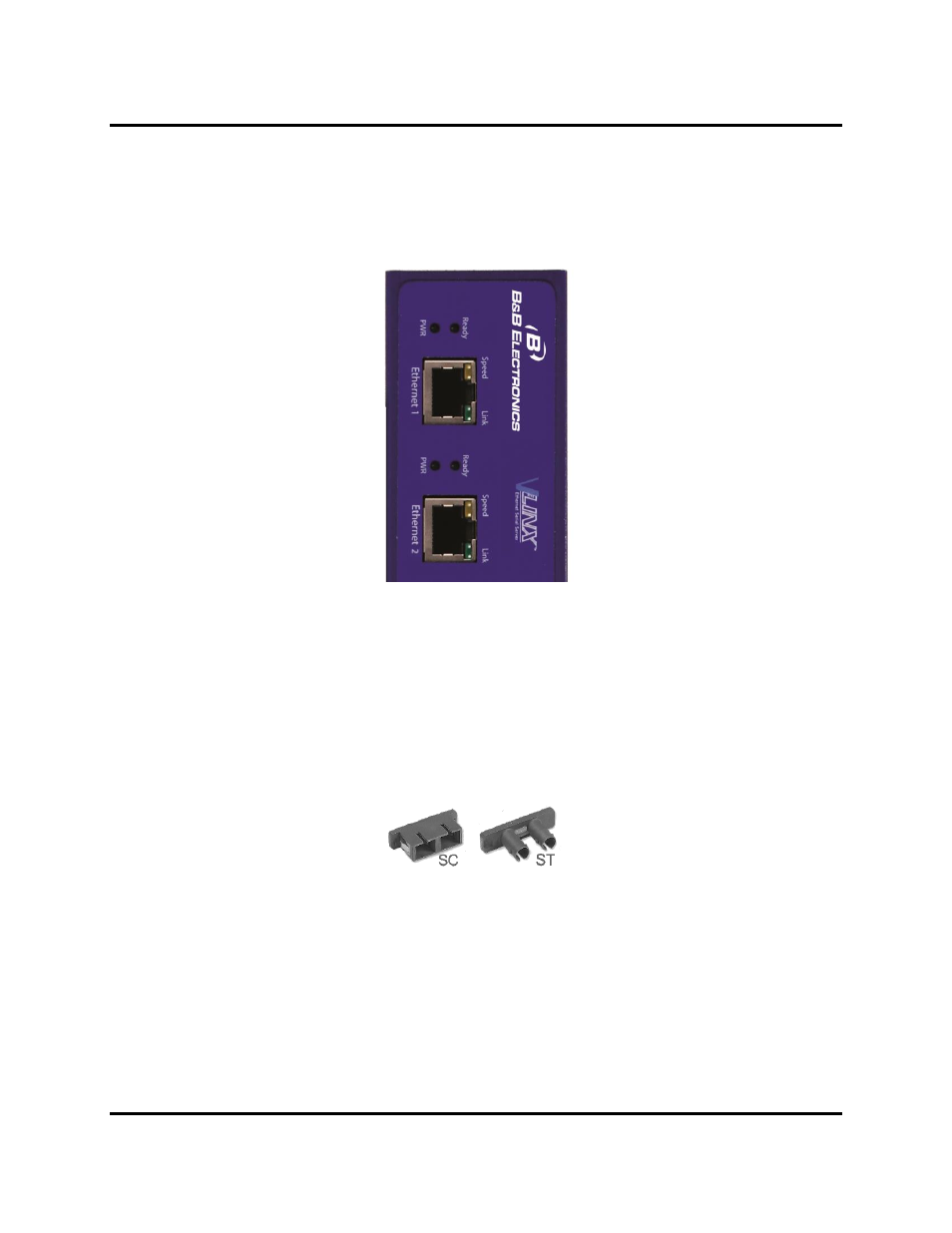 Ethernet connector, Fiber optic connectors | B&B Electronics MESR424T_D-MT_D-SC - Manual User Manual | Page 11 / 71