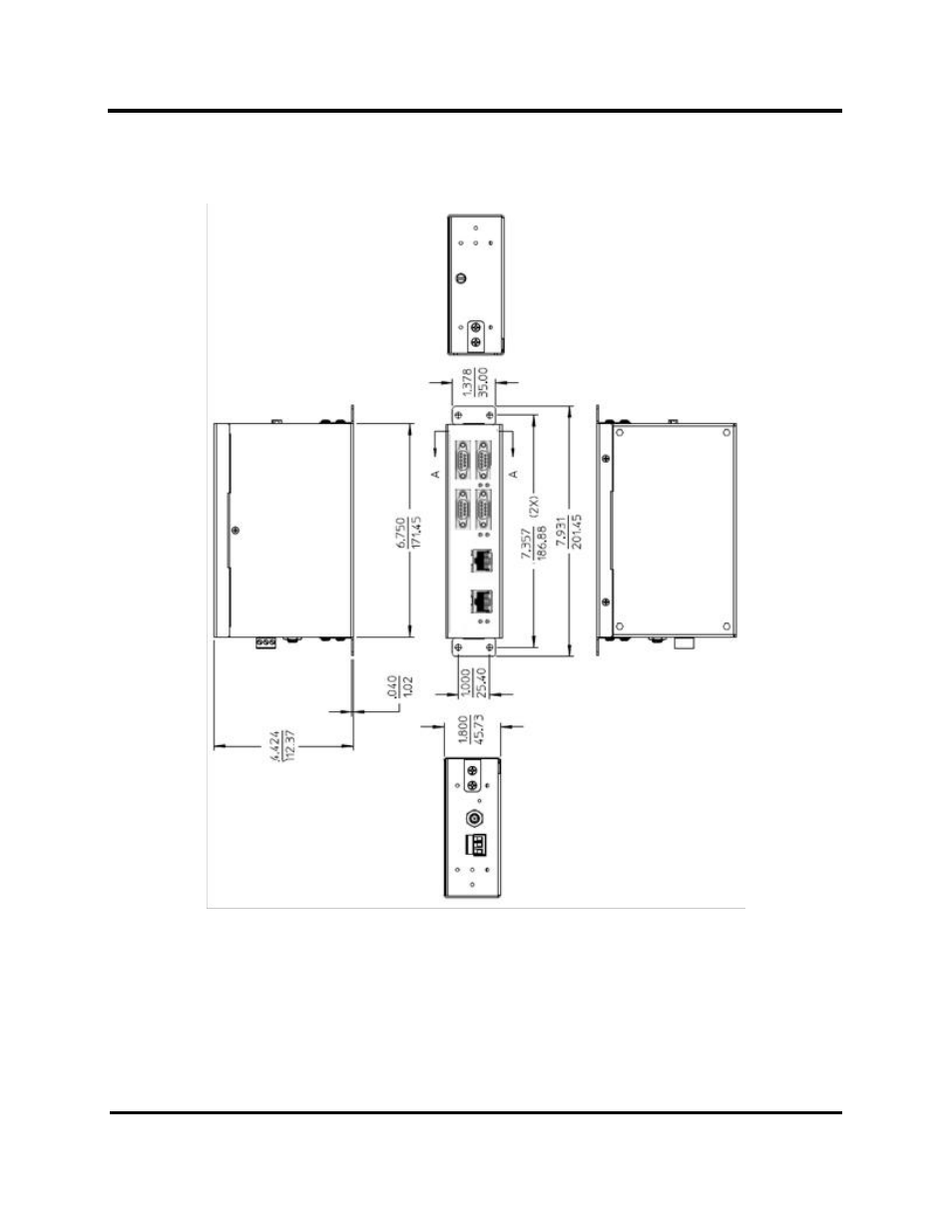 Appendix c: dimensional diagrams | B&B Electronics MESR424T_D-MT_D-SC - Manual User Manual | Page 69 / 71