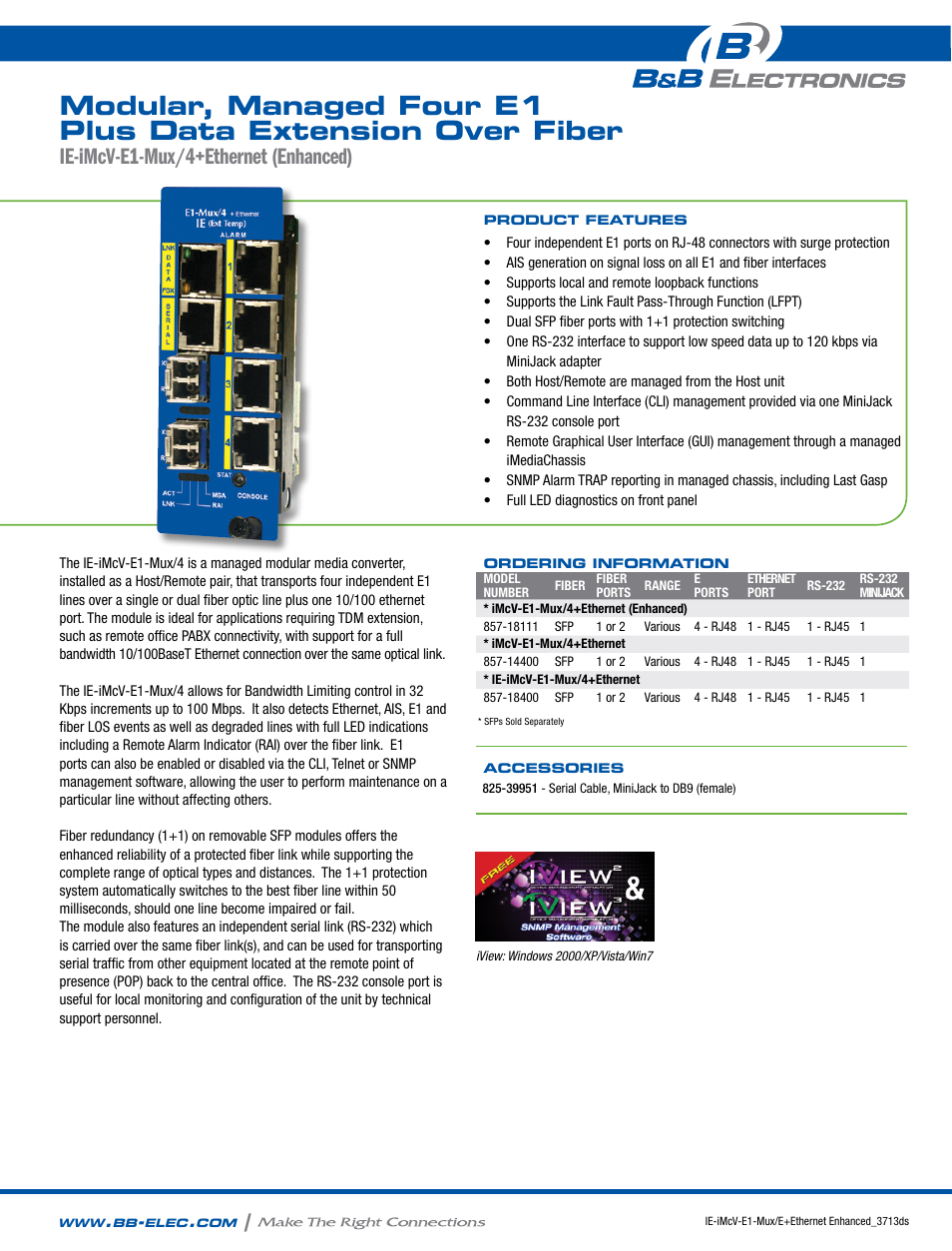 B&B Electronics 857-18400 - Datasheet User Manual | 2 pages