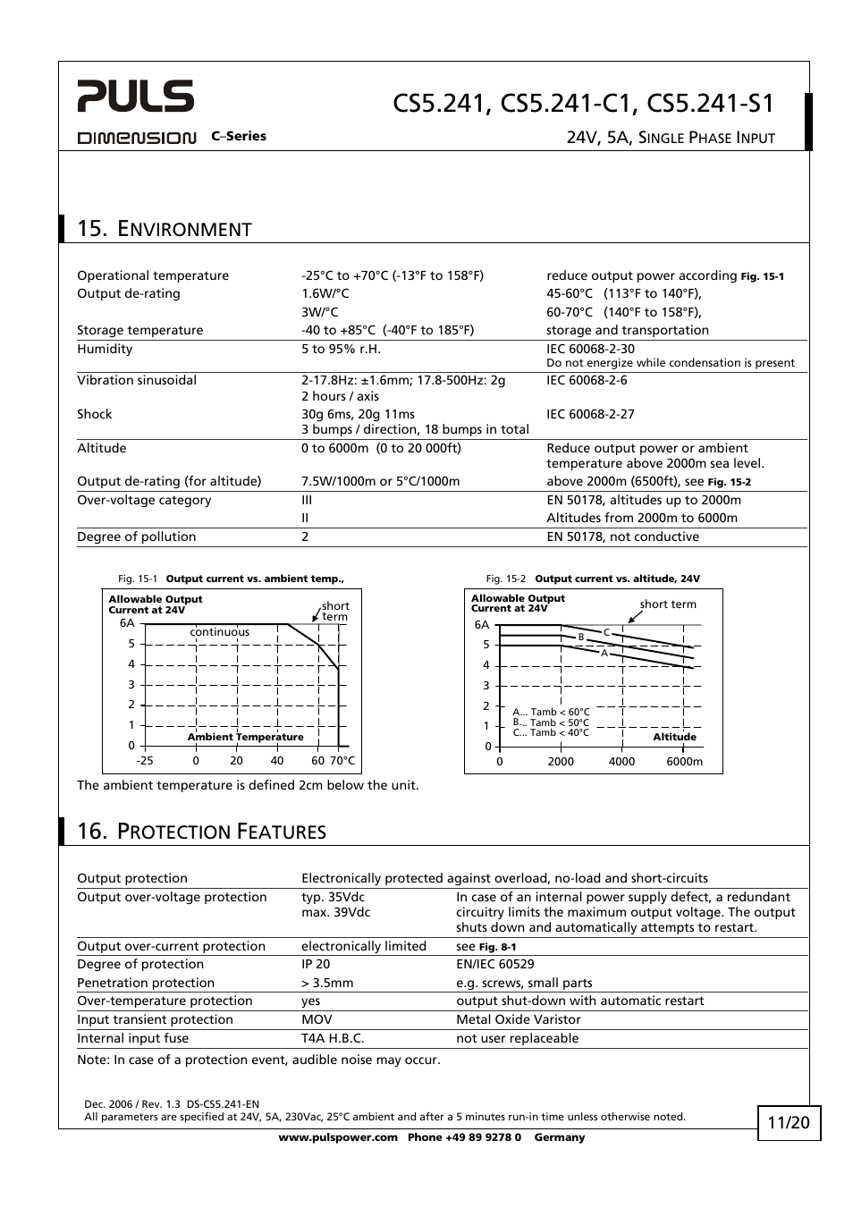 Nvironment, Rotection, Eatures | 24v, 5a, s | B&B Electronics NTPS-24-5 - Datasheet User Manual | Page 11 / 20