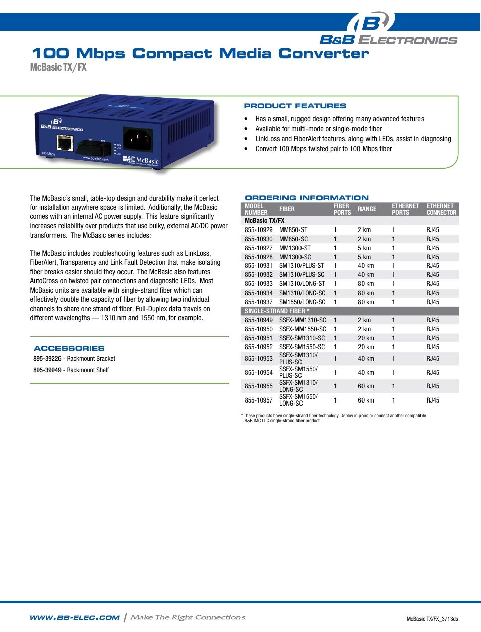B&B Electronics 855-10927--57 - Datasheet User Manual | 2 pages