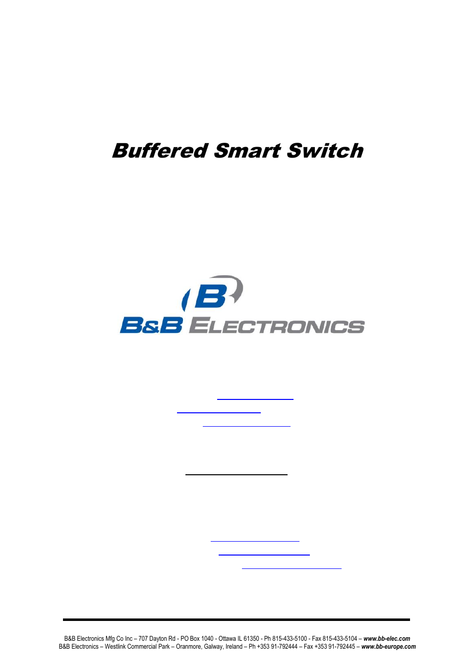 B&B Electronics 232BSS4 - Manual User Manual | 45 pages