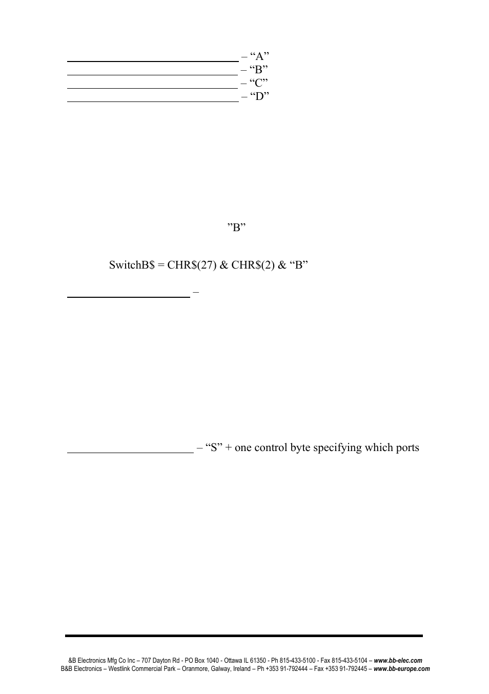 B&B Electronics 232BSS4 - Manual User Manual | Page 13 / 45