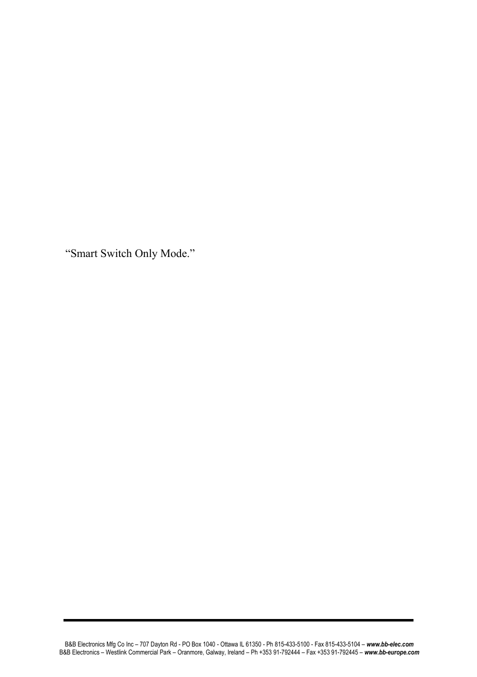 Elect, Mart, Witch | Auto select/smart switch mode | B&B Electronics 232BSS4 - Manual User Manual | Page 18 / 45