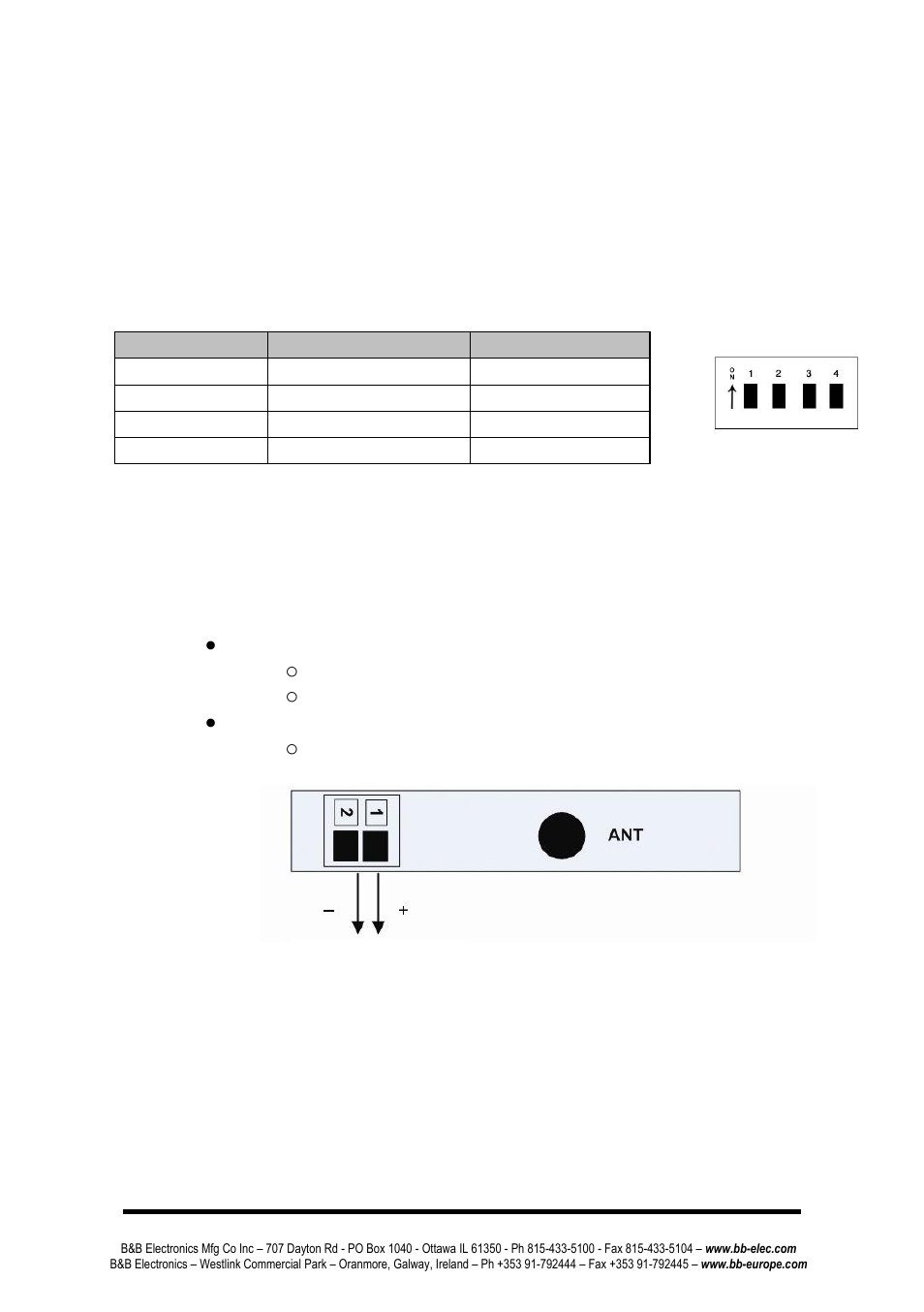 Hardware installation, Ip switch, Ettings | Ounting and, Ower, Dip switch settings, Mounting and power | B&B Electronics ZP24D-250RM-SR - Manual User Manual | Page 6 / 70