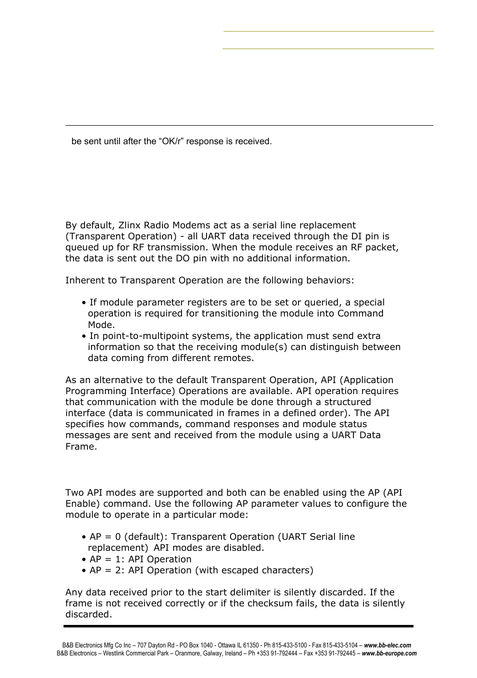 Peration, Api operation | B&B Electronics ZP24D-250RM-SR - Manual User Manual | Page 64 / 70