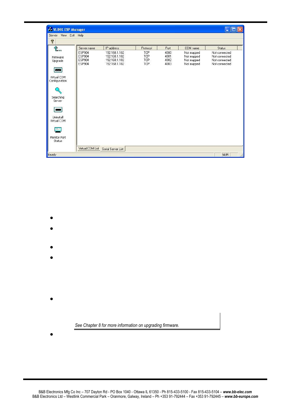 Oftware, Verview, Menus | Software overview | B&B Electronics ESP904 - Manual User Manual | Page 29 / 90