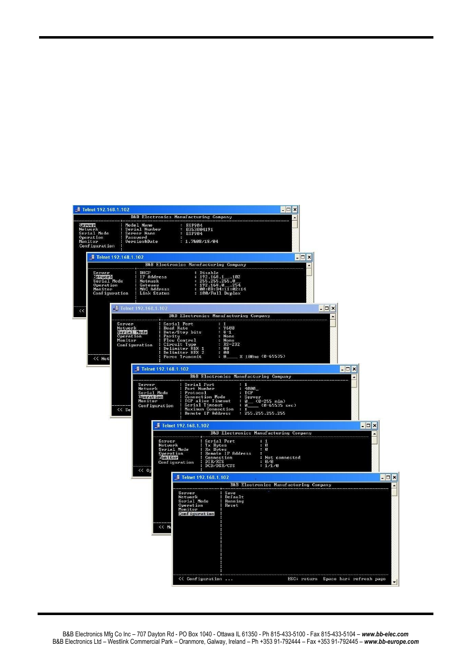 Navigating the configuration menu | B&B Electronics ESP904 - Manual User Manual | Page 70 / 90