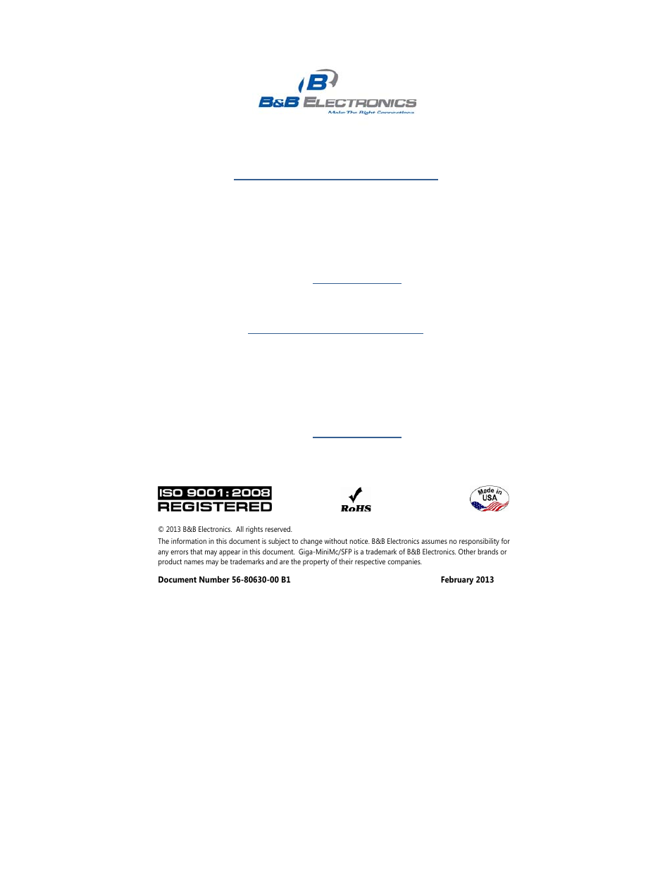 International headquarters, European headquarters | B&B Electronics 856-10728--47 - Manual User Manual | Page 10 / 10