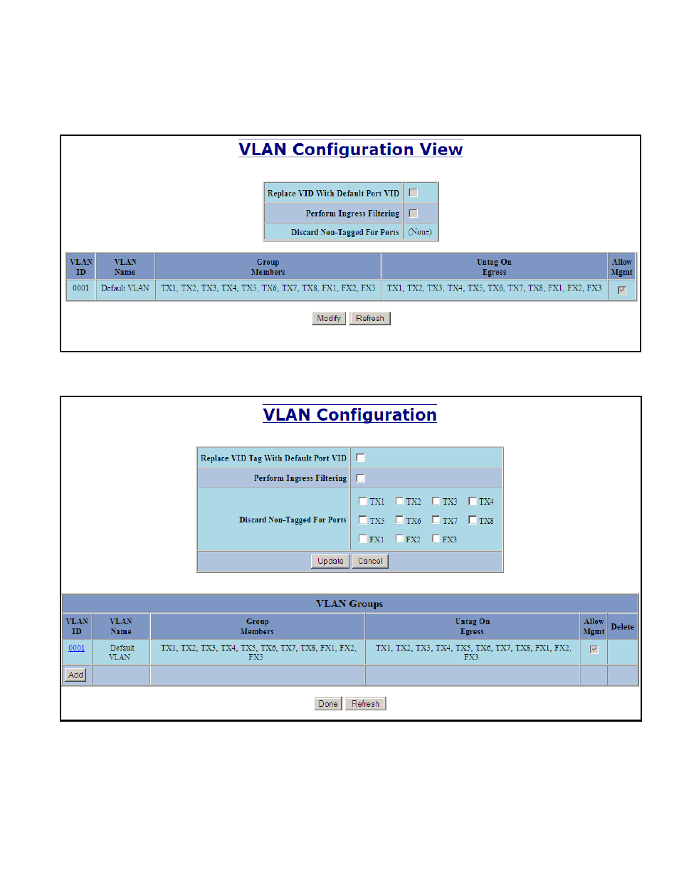 Vlan addition and deletion example | B&B Electronics 711FX3-ST - Manual User Manual | Page 142 / 155