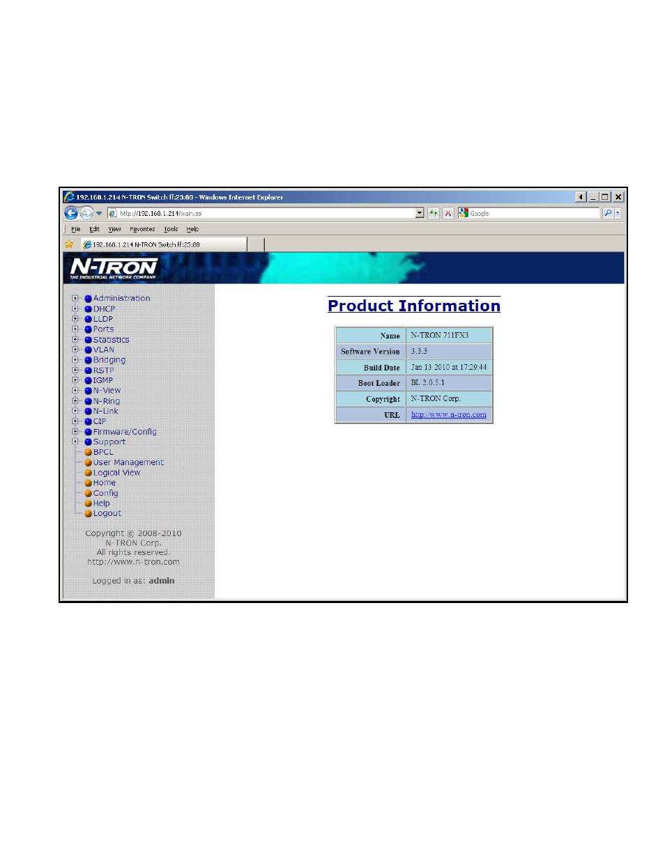 Web management - home | B&B Electronics 711FX3-ST - Manual User Manual | Page 25 / 155