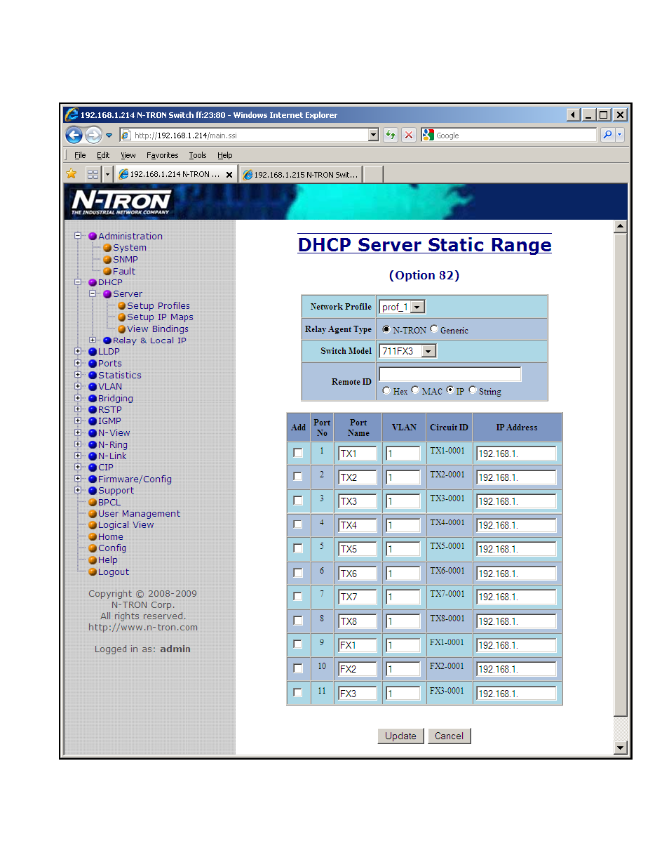 Dhcp – server – setup ip maps, continued | B&B Electronics 711FX3-ST - Manual User Manual | Page 37 / 155