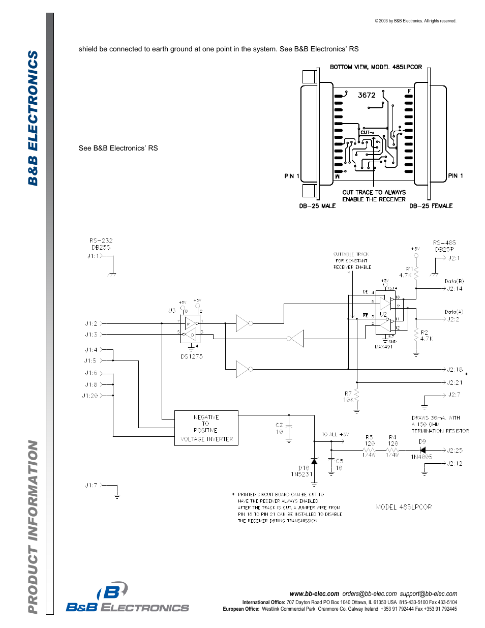 B&B Electronics 485LPCOR - Datasheet User Manual | Page 2 / 2