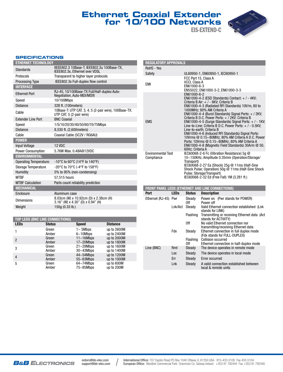 Eis-extend-c | B&B Electronics EIS-EXTEND-C - Datasheet User Manual | Page 2 / 2