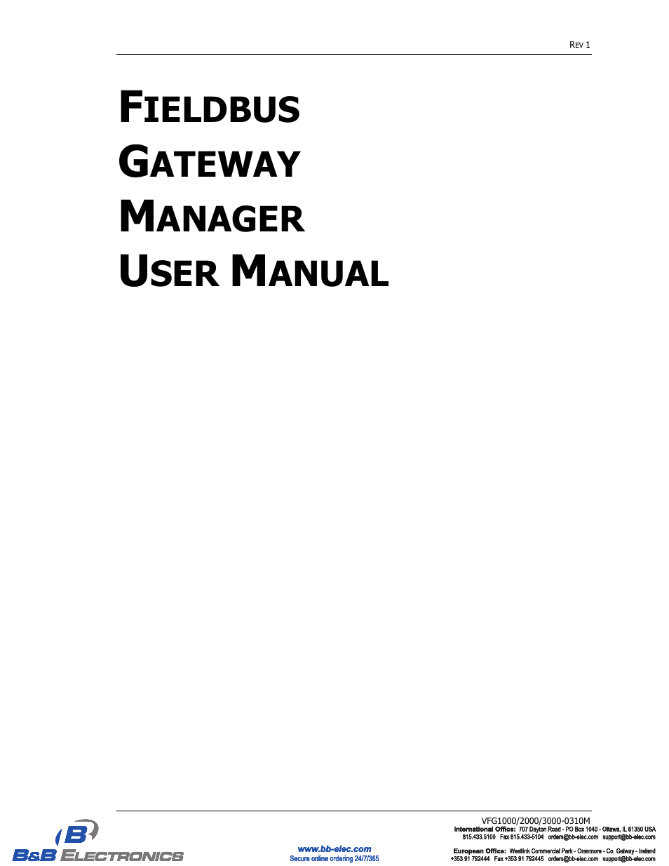 B&B Electronics VFG3000 - Manual User Manual | 380 pages
