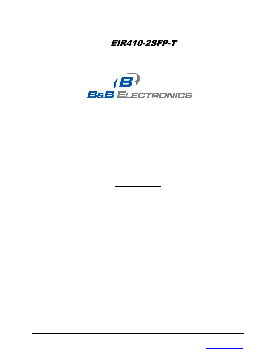 B&B Electronics EIR410-2SFP-T - Manual User Manual | Page 2 / 25