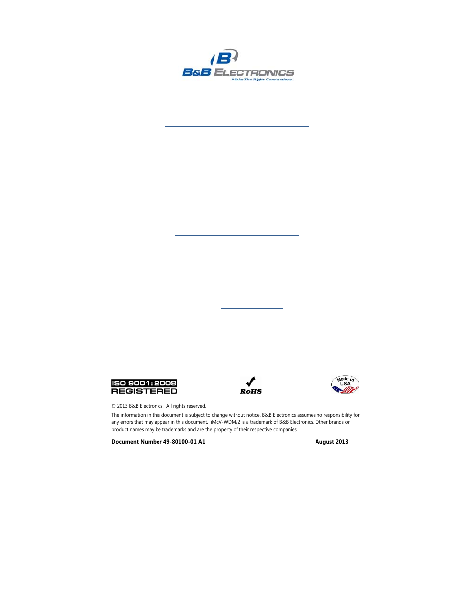 International headquarters, European headquarters | B&B Electronics 849-10100 - Manual User Manual | Page 10 / 10