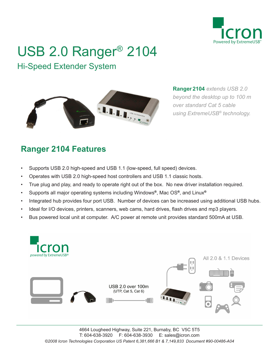 Icron Ranger 2104 User Manual | 2 pages