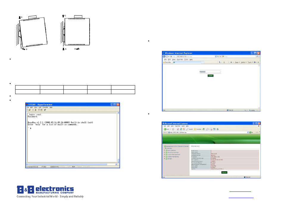 Console configuration, Web configuration | B&B Electronics EIRM-EXTEND - Quick Start Guide User Manual | Page 2 / 2