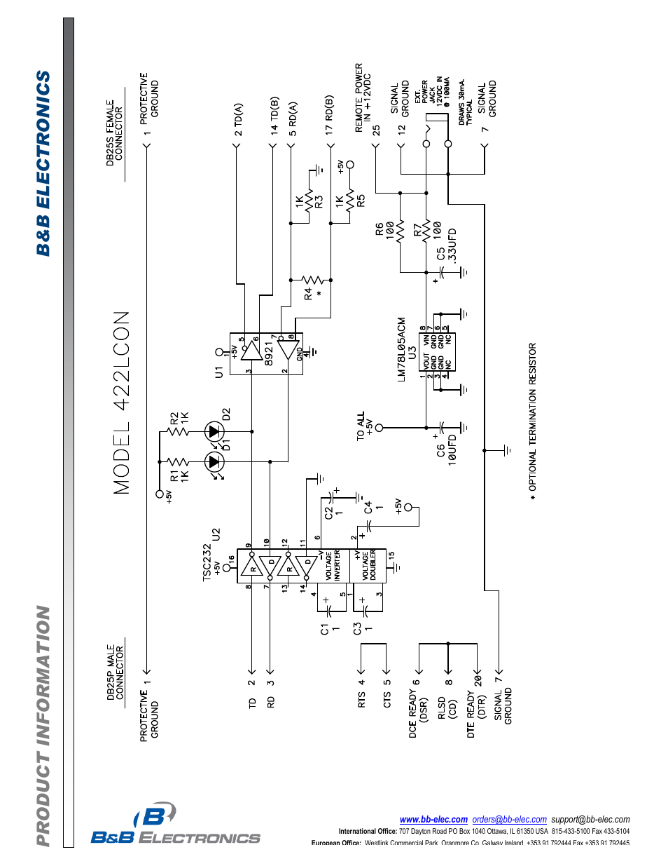 B&B Electronics 422LCON - Datasheet User Manual | Page 2 / 2