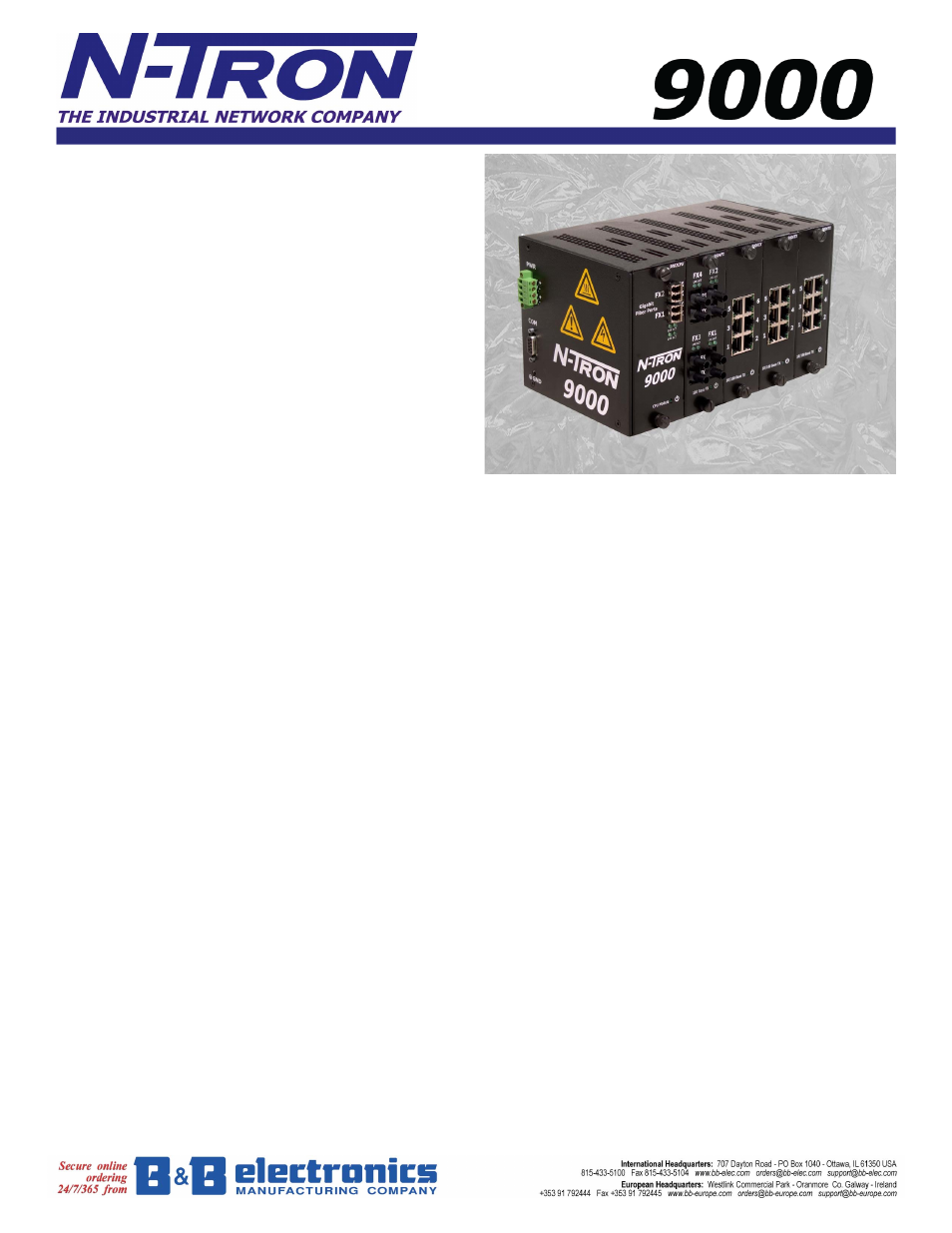 B&B Electronics 9000BP - Datasheet User Manual | 3 pages