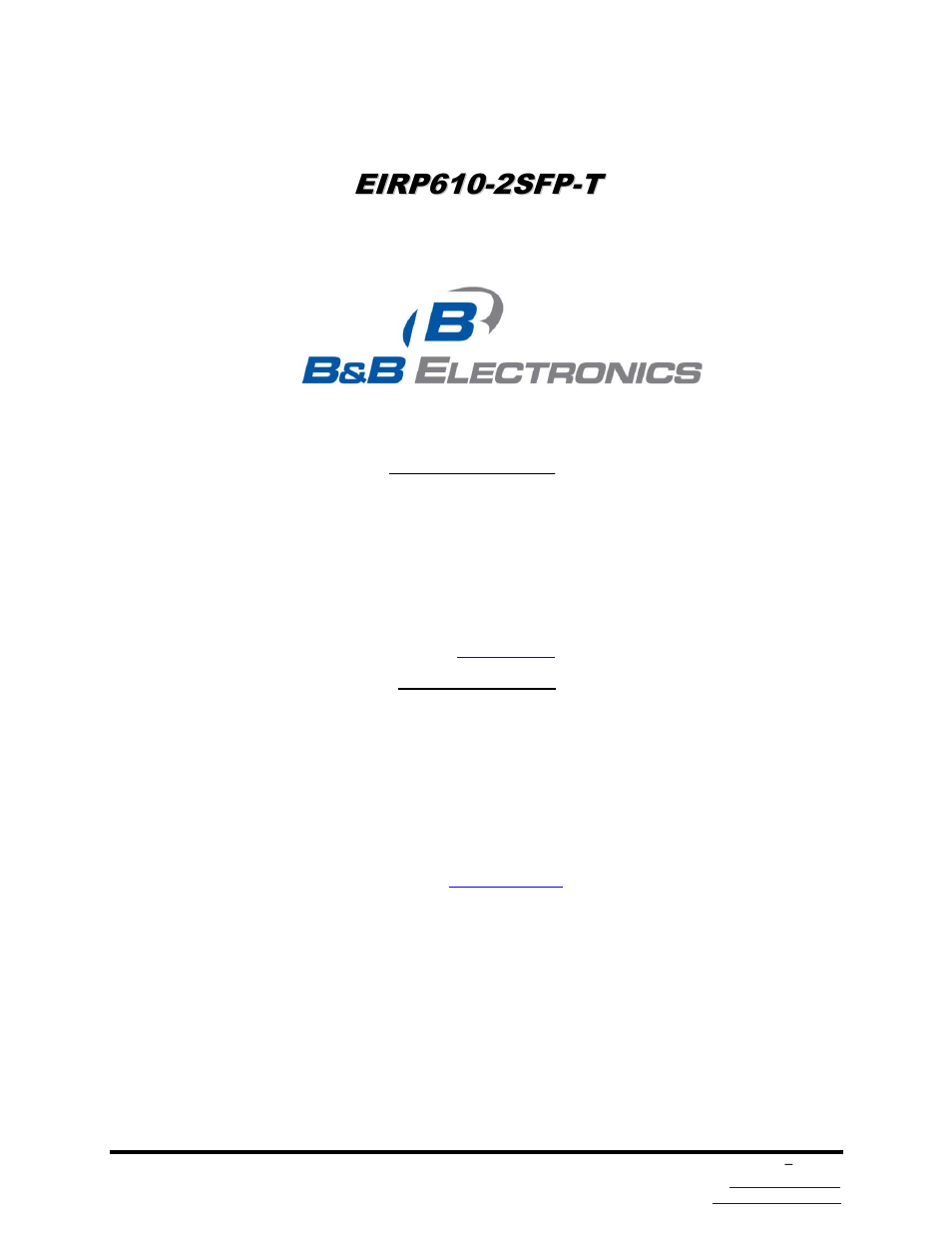 B&B Electronics EIRP610-2SFP-T - Manual User Manual | Page 2 / 147