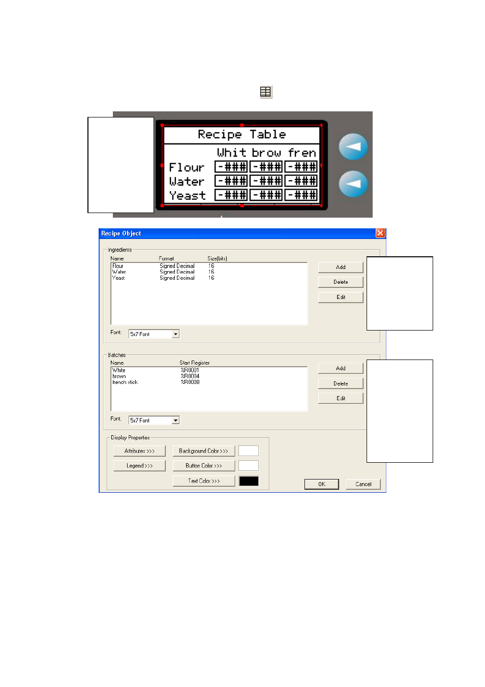 Recipe editor | B&B Electronics I3A12X_20B05-SOHF - Manual User Manual | Page 48 / 50