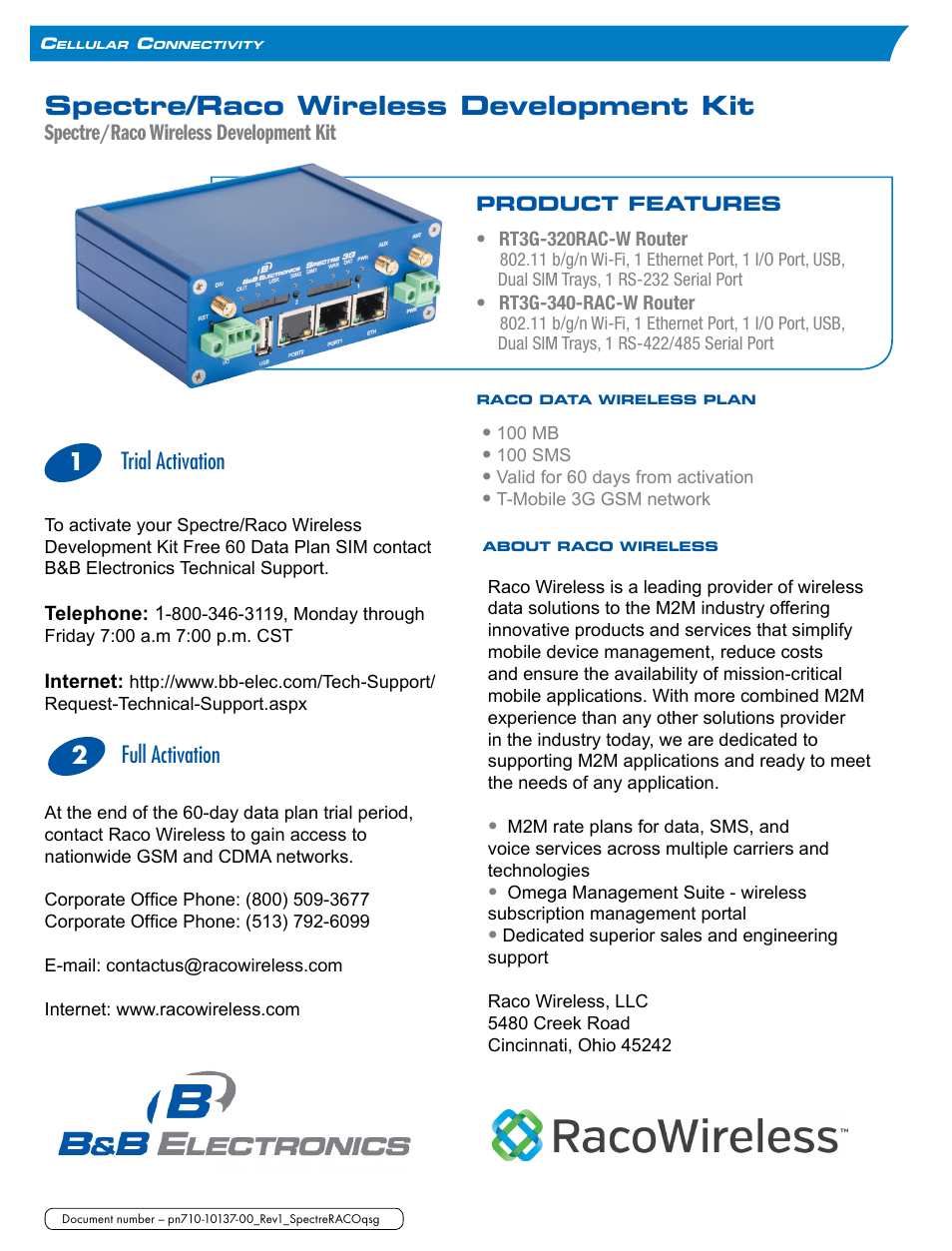 B&B Electronics RT3G-320RAC-W - Quick Start Guide User Manual | 5 pages