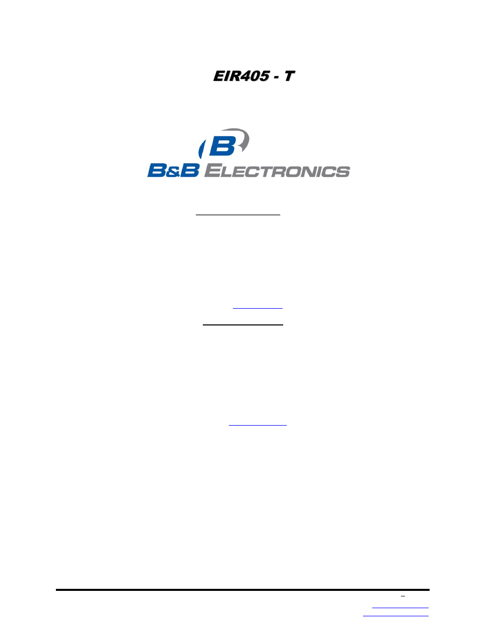 B&B Electronics EIR405-T - Manual User Manual | Page 2 / 22