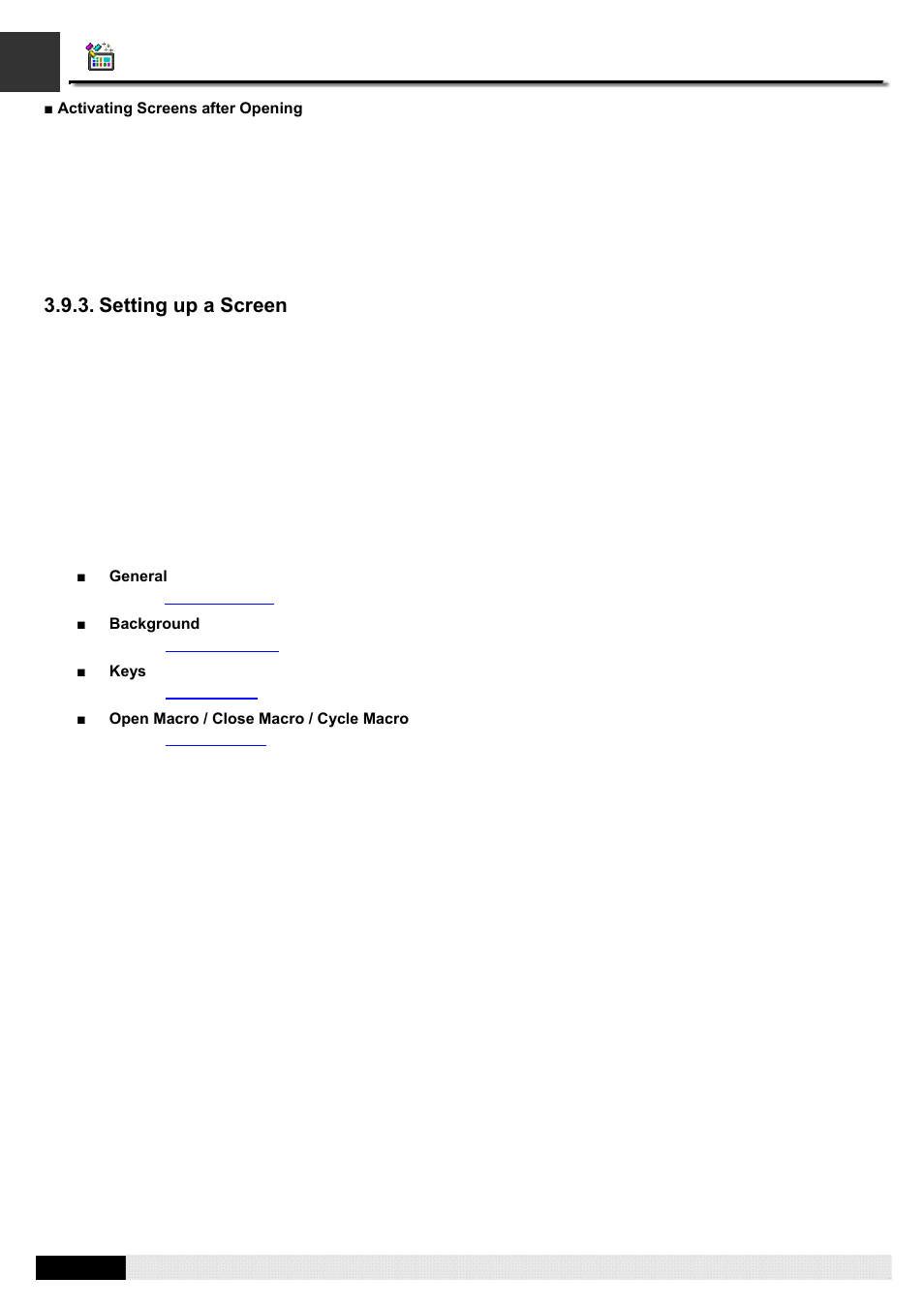 Setting up a screen, Section 3.9.3 setting up a screen, Section 3.9.3 | Pm designer operation manual | B&B Electronics WOP-2121V-N4AE - Manual User Manual | Page 114 / 664