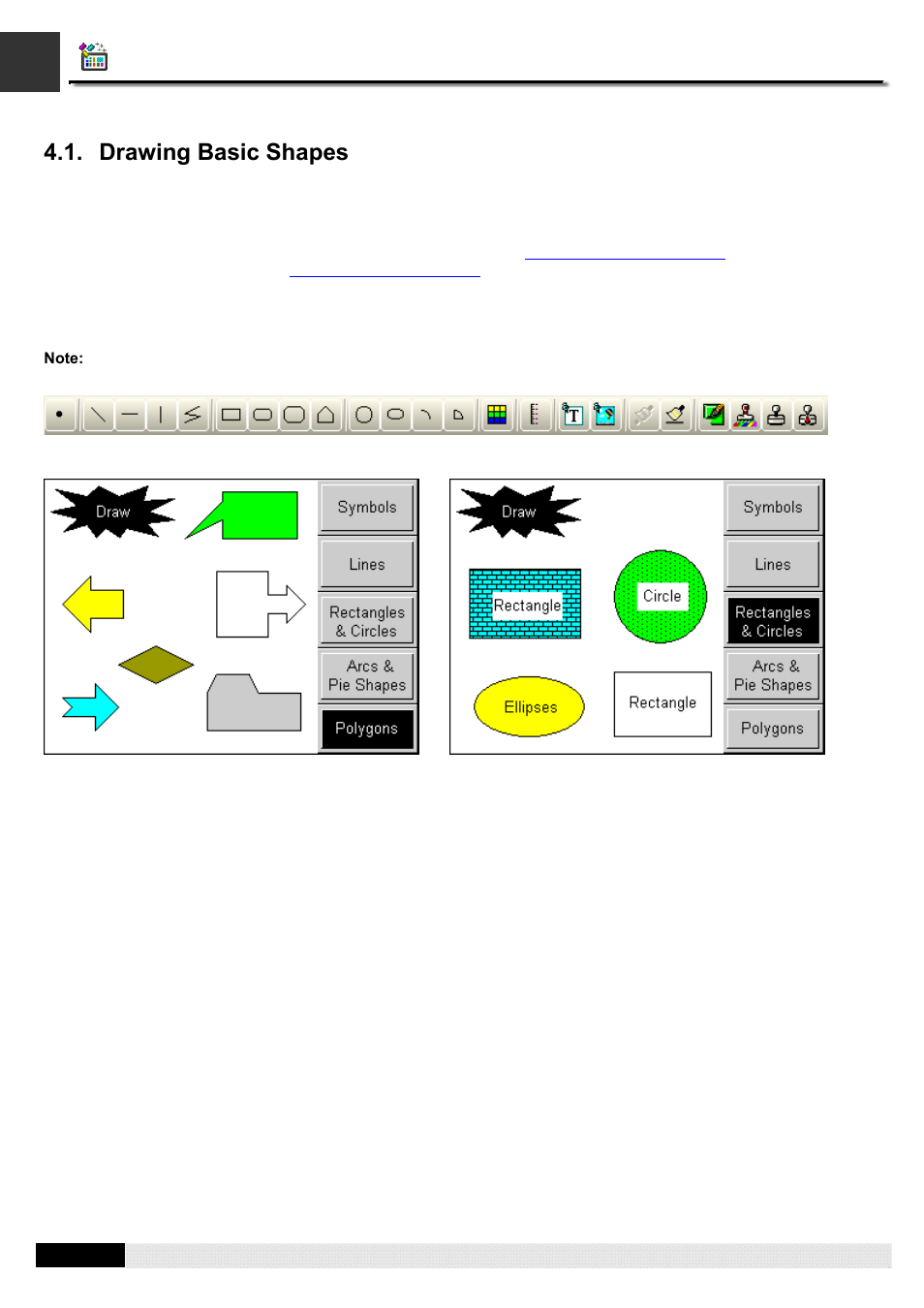 Drawing basic shapes, Pm designer operation manual | B&B Electronics WOP-2121V-N4AE - Manual User Manual | Page 123 / 664