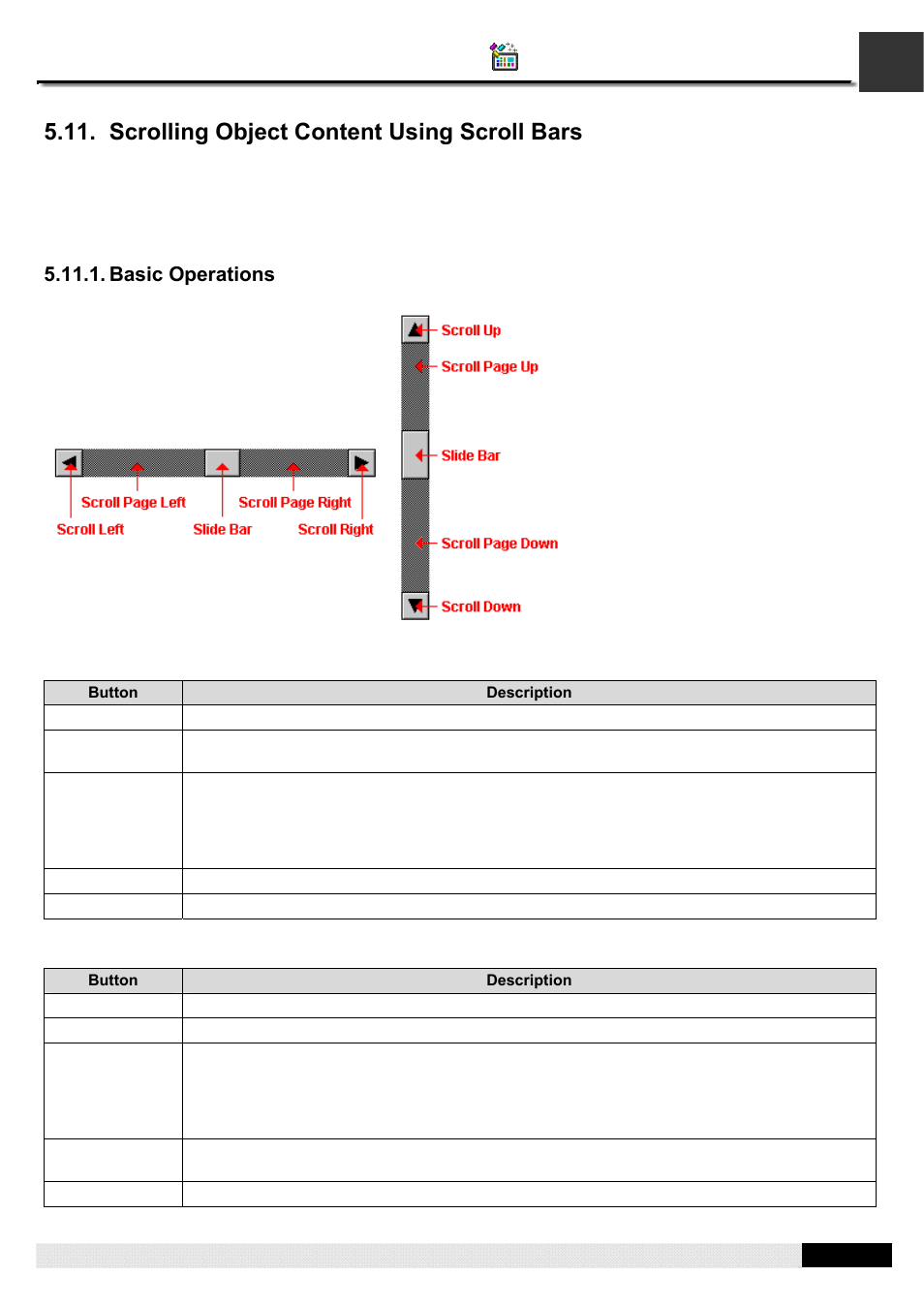 Scrolling object content using scroll bars, Pm designer operation manual | B&B Electronics WOP-2121V-N4AE - Manual User Manual | Page 222 / 664