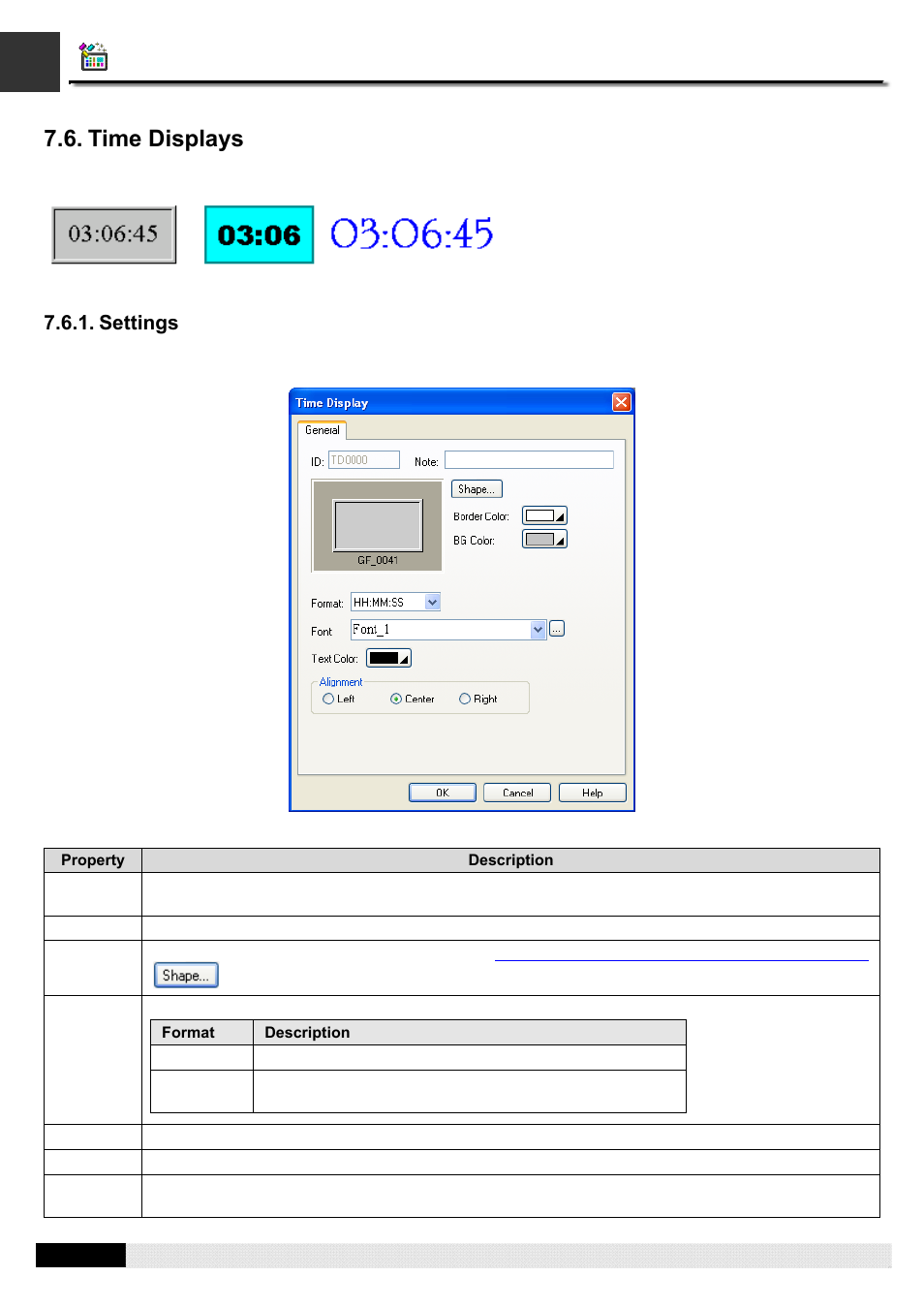 Time displays, Pm designer operation manual | B&B Electronics WOP-2121V-N4AE - Manual User Manual | Page 269 / 664