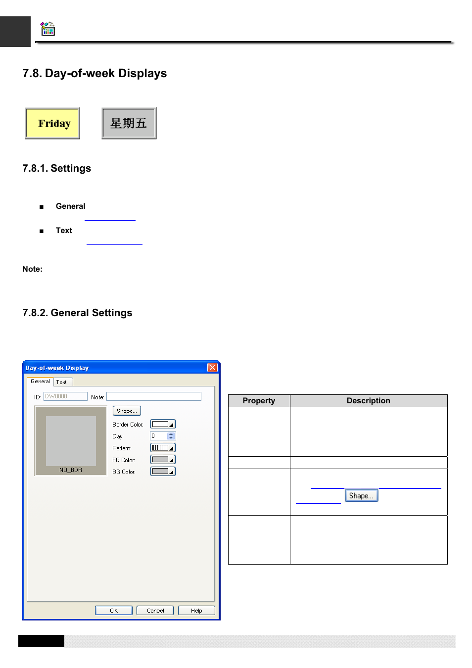 Day-of-week displays, Pm designer operation manual | B&B Electronics WOP-2121V-N4AE - Manual User Manual | Page 271 / 664