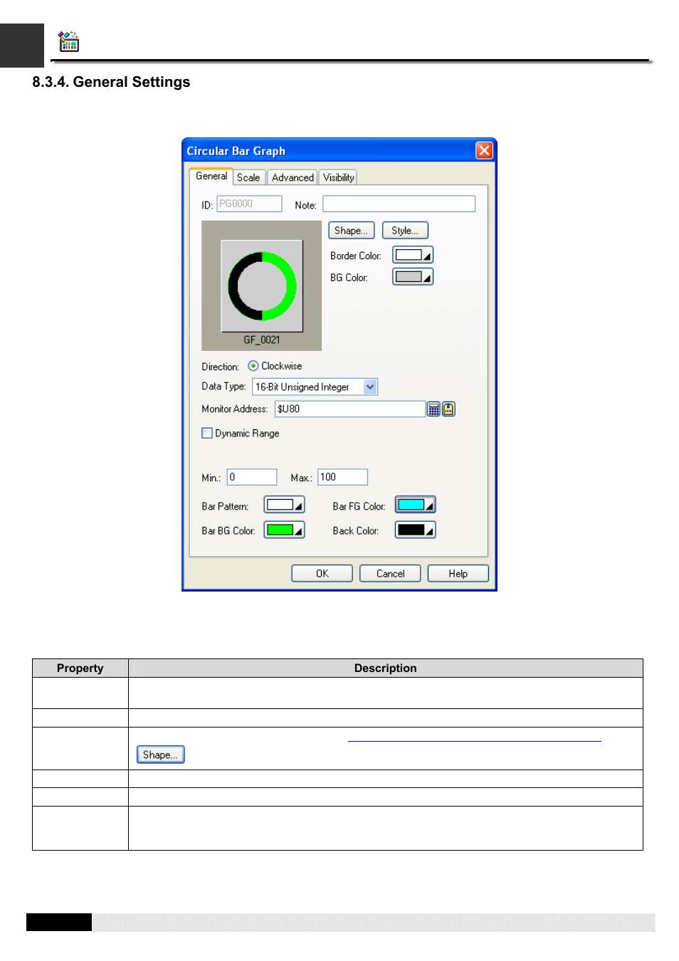 General settings, Pm designer operation manual | B&B Electronics WOP-2121V-N4AE - Manual User Manual | Page 291 / 664