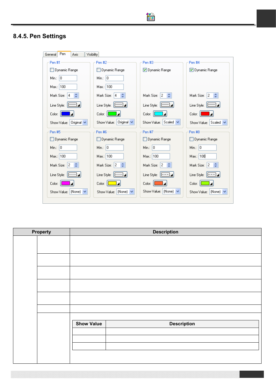 Pen settings, Pm designer operation manual | B&B Electronics WOP-2121V-N4AE - Manual User Manual | Page 300 / 664