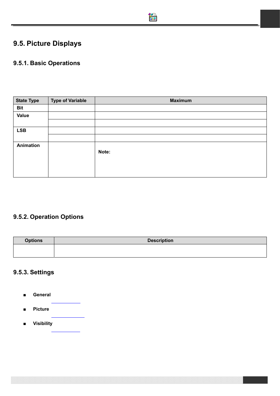 Picture displays, Pm designer operation manual | B&B Electronics WOP-2121V-N4AE - Manual User Manual | Page 326 / 664