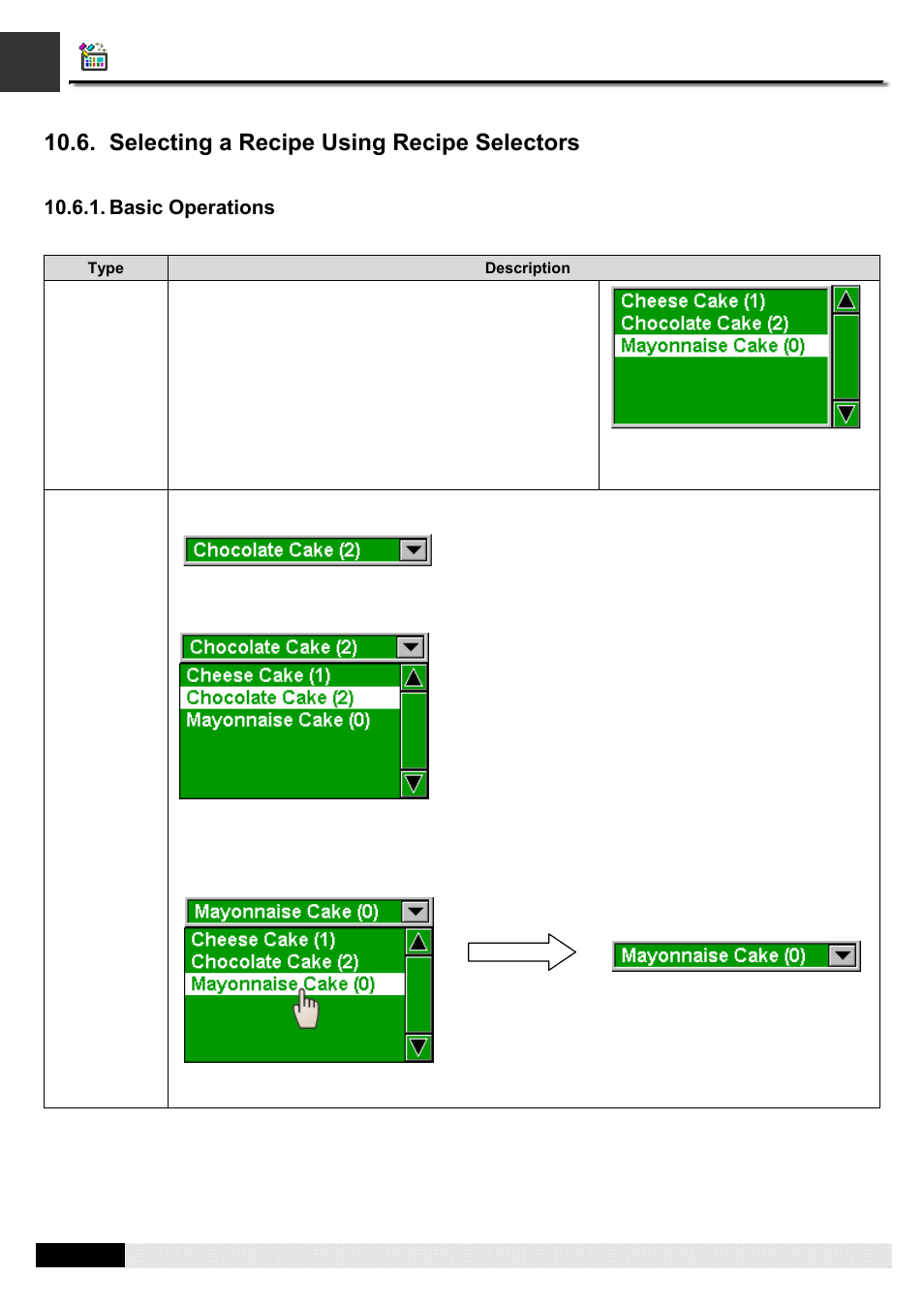 Selecting a recipe using recipe selectors, Pm designer operation manual | B&B Electronics WOP-2121V-N4AE - Manual User Manual | Page 346 / 664