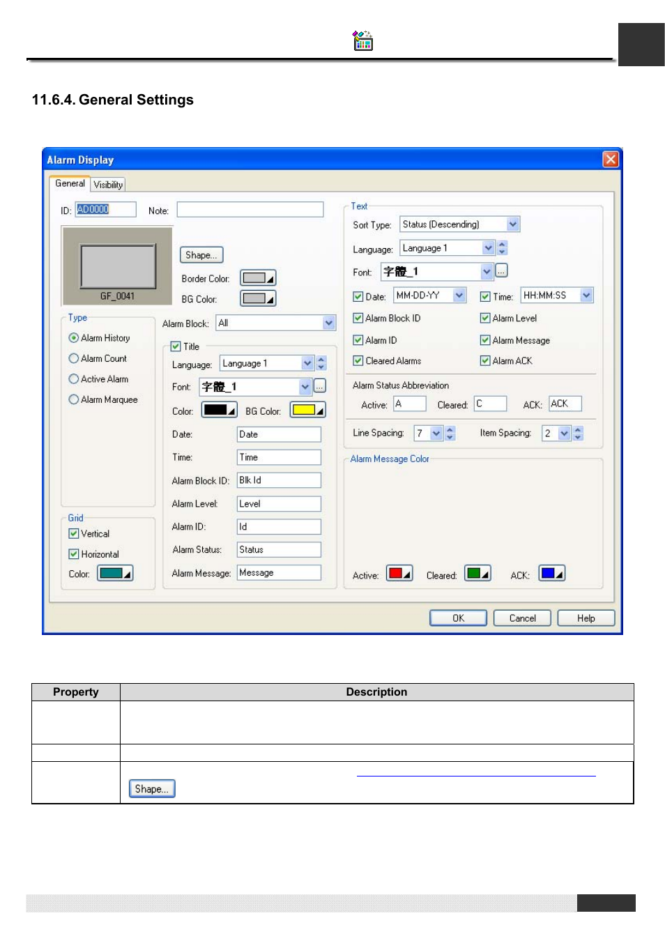 General settings, Pm designer operation manual | B&B Electronics WOP-2121V-N4AE - Manual User Manual | Page 369 / 664