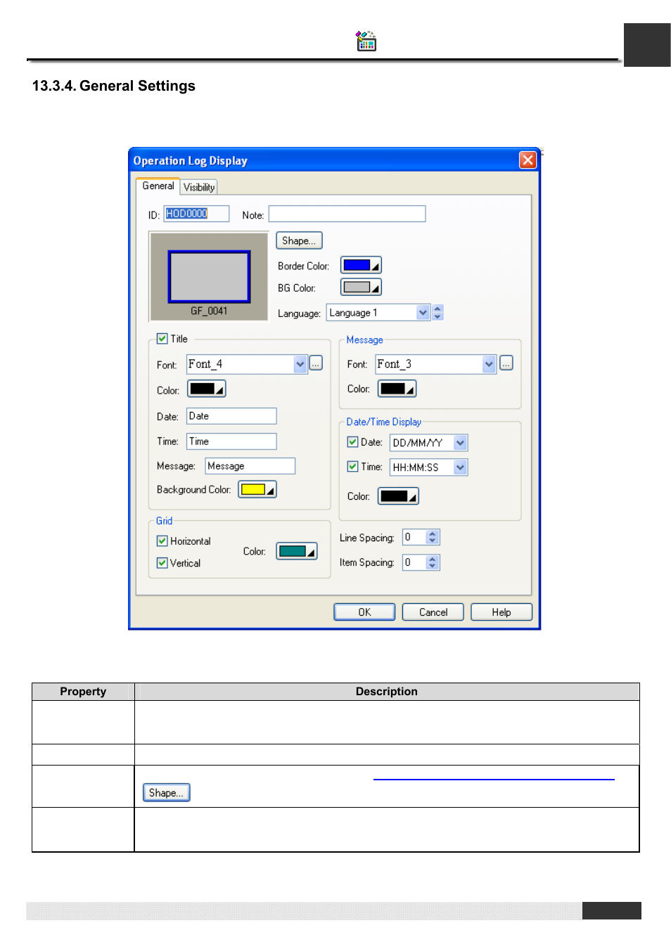 General settings, Pm designer operation manual | B&B Electronics WOP-2121V-N4AE - Manual User Manual | Page 407 / 664