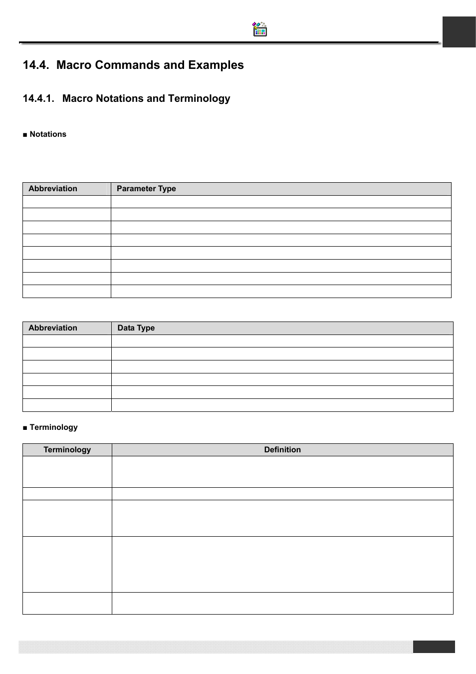 Macro commands and examples, Pm designer operation manual | B&B Electronics WOP-2121V-N4AE - Manual User Manual | Page 419 / 664