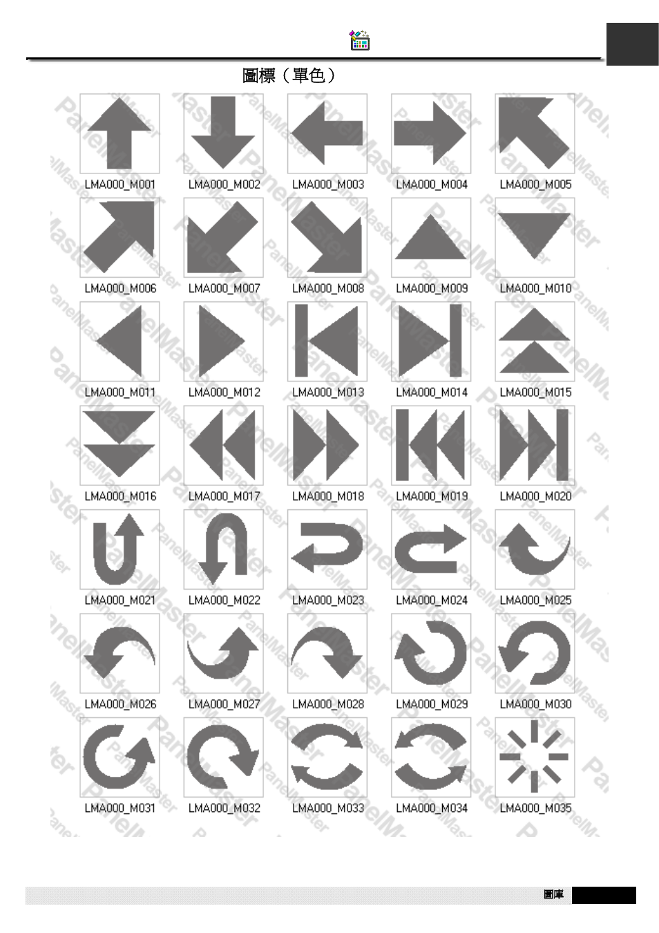 A1.88. pm icons (mono) 圖標（單色 | B&B Electronics WOP-2121V-N4AE - Manual User Manual | Page 627 / 664