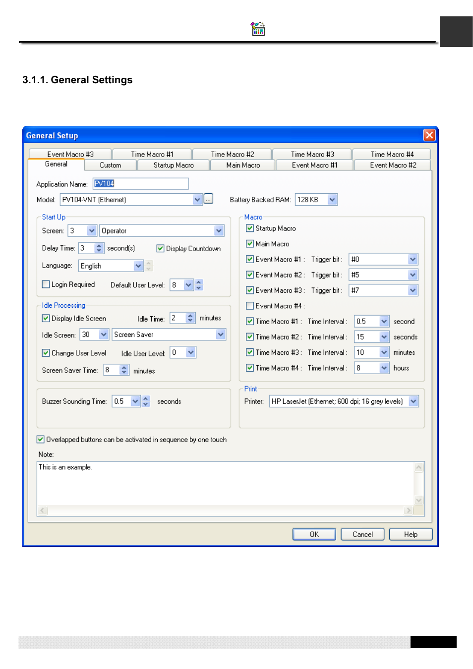 General settings, Section 3.1.1, Pm designer operation manual | B&B Electronics WOP-2121V-N4AE - Manual User Manual | Page 63 / 664