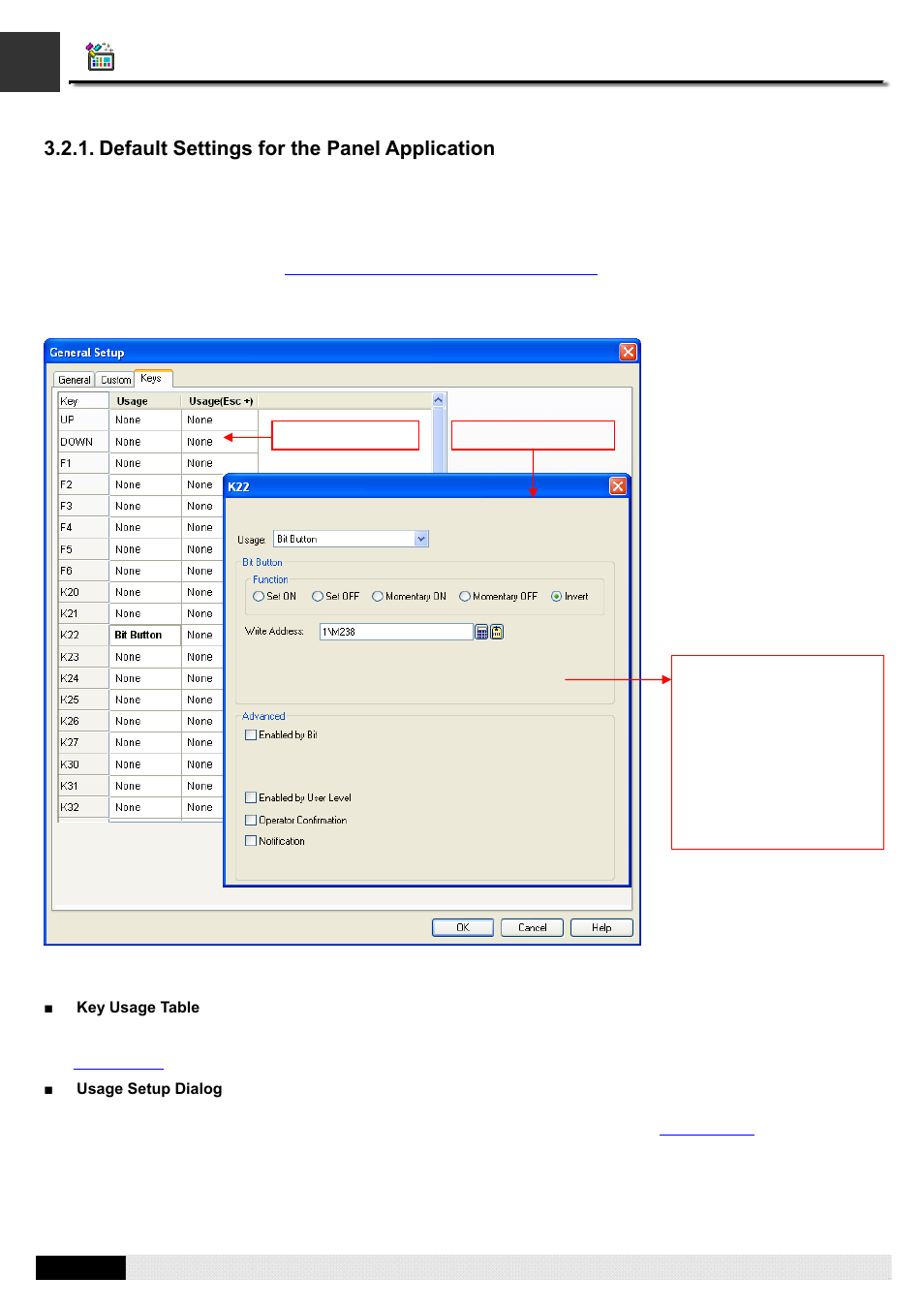 Default settings for the panel application, Pm designer operation manual | B&B Electronics WOP-2121V-N4AE - Manual User Manual | Page 70 / 664