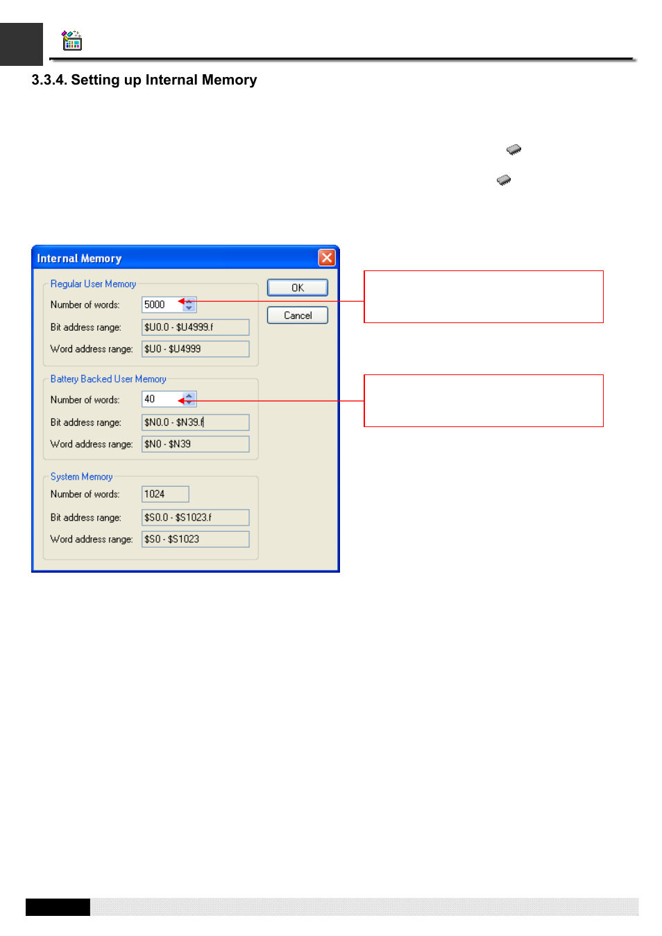 Setting up internal memory, Pm designer operation manual | B&B Electronics WOP-2121V-N4AE - Manual User Manual | Page 80 / 664